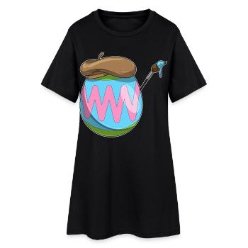 Œuf de Pâques Peinture de Pâques - Robe T-shirt Femme - noir - Devant