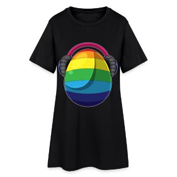 Oeuf de Pâques Musique arc-en-ciel de Pâques - Robe T-shirt Femme - noir - Devant