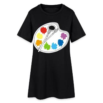 Artiste (blanc) - Robe T-shirt Femme - noir - Devant