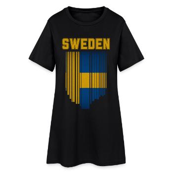 Drapeau de la Suède, fierté suédoise - Robe T-shirt Femme - noir - Devant