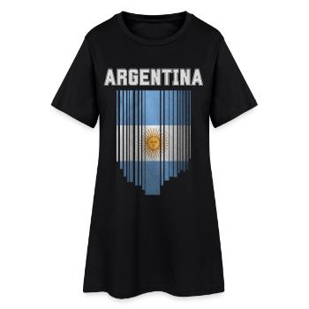 Drapeau de l’Argentine, fierté argentine - Robe T-shirt Femme - noir - Devant