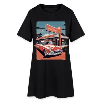Classic Cars 1950 - Women’s T-Shirt Dress - black - Front