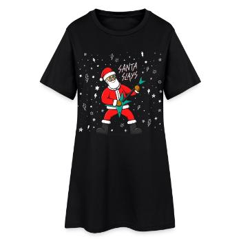 Le Père Noël joue de la guitare électrique. Noël Heavy Metal - Robe T-shirt Femme - noir - Devant