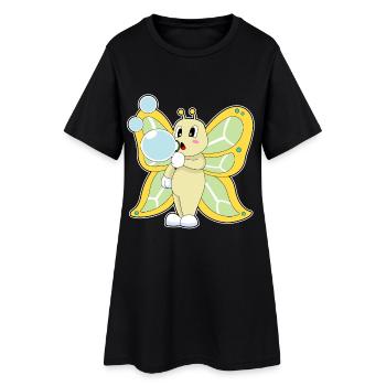 Bulles de savon papillon - Robe T-shirt Femme - noir - Devant