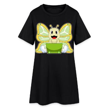 Ordinateur portable Butterfly - Robe T-shirt Femme - noir - Devant
