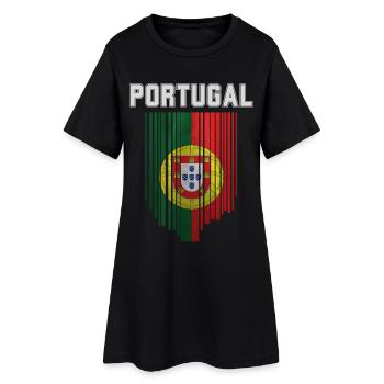 Drapeau du Portugal, fierté portugaise - Robe T-shirt Femme - noir - Devant
