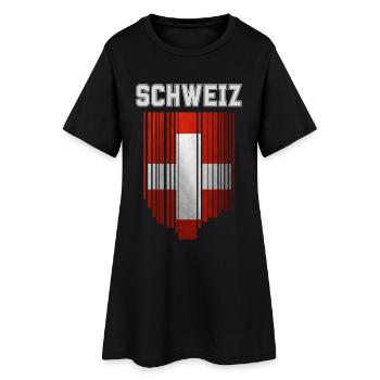 Drapeau de la Suisse, fierté suisse - Robe T-shirt Femme - noir - Devant
