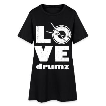 Design minimaliste de tambour d’amour - Robe T-shirt Femme - noir - Devant