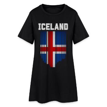 Drapeau de l’Islande, fierté islandaise - Robe T-shirt Femme - noir - Devant
