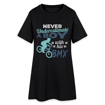 Ne sous-estimez jamais un garçon avec le BMX - Robe T-shirt Femme - noir - Devant