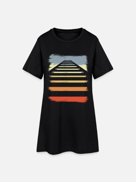 Voies ferrées - Robe T-shirt Femme - noir