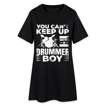 Garçon batteur - Robe T-shirt Femme - noir - Devant