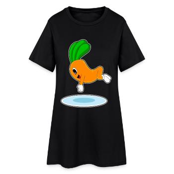 Carrot Swimming Water Jump Summer - Women’s T-Shirt Dress - black - Front