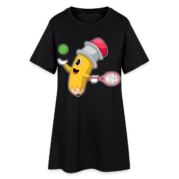 Raquette de tennis crayon - Robe T-shirt Femme - noir - Devant