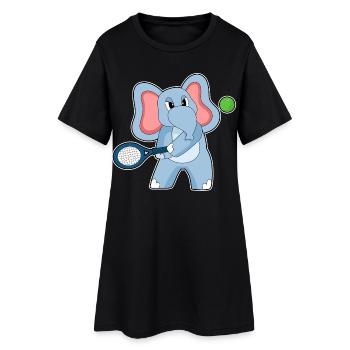 Elephant Tennis Racket - Women’s T-Shirt Dress - black - Front