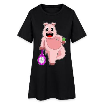 Raquette de tennis Pig - Robe T-shirt Femme - noir - Devant