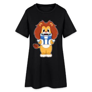Forfait Noël Lion - Robe T-shirt Femme - noir - Devant