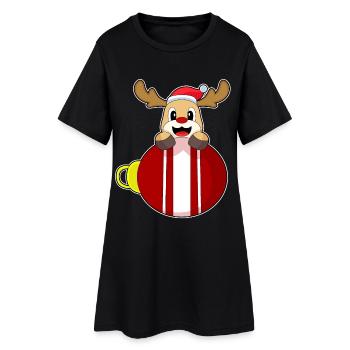 Bal de Noël des rennes - Robe T-shirt Femme - noir - Devant