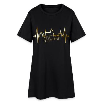 Florence Skyline Italie Heartbeat I Love Firenze - Robe T-shirt Femme - noir - Devant