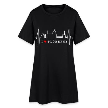 Florence Skyline Italie Heartbeat I Love Firenze - Robe T-shirt Femme - noir - Devant