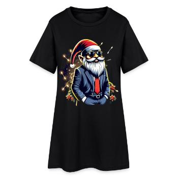 Chef Gnome Gnome with Fairy Lights - Women’s T-Shirt Dress - black - Front