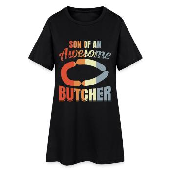 Metzger Sohn - Frauen T-Shirt-Kleid - Schwarz - Vorne