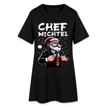 Chef Wichtel stylischer Weihnachts Gnome - Frauen T-Shirt-Kleid - Schwarz - Vorne