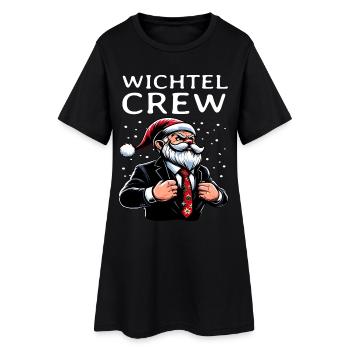 Anzug Wichtel Crew Weihnachts Gnome - Frauen T-Shirt-Kleid - Schwarz - Vorne