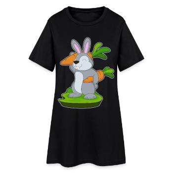 Carottes lapin - Robe T-shirt Femme - noir - Devant