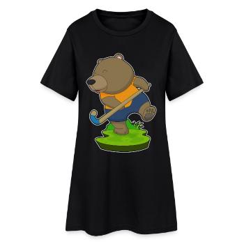 Hockey sur gazon Bear Stick - Robe T-shirt Femme - noir - Devant