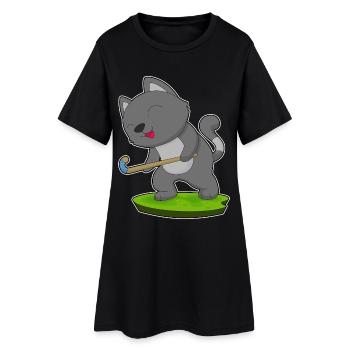 Hockey sur gazon Cat Stick de hockey sur gazon - Robe T-shirt Femme - noir - Devant