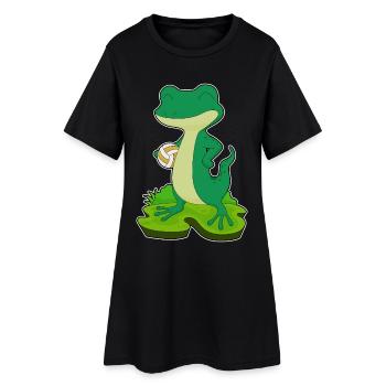 Lézard Joueur De Volley-ball Volley-ball - Robe T-shirt Femme - noir - Devant