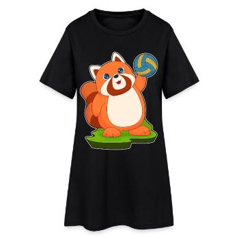 Panda roux Joueur de volley-ball Volley-ball - Robe T-shirt Femme - noir - Devant