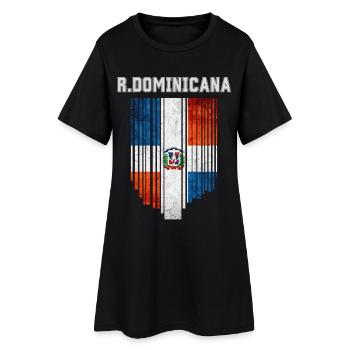 Drapeau de la République dominicaine, fierté dominicaine - Robe T-shirt Femme - noir - Devant
