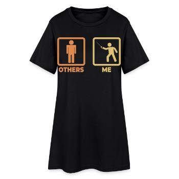 Fechter Strichmännchen - Frauen T-Shirt-Kleid - Schwarz - Vorne