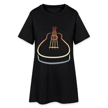 Retro Ukulele Skizze - Frauen T-Shirt-Kleid - Schwarz - Vorne