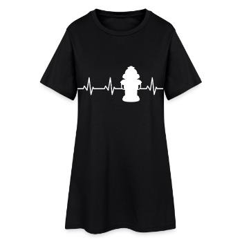 Battements de cœur de la bouche d’incendie - Robe T-shirt Femme - noir - Devant