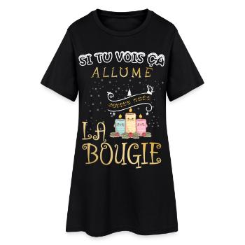 Si tu vois ça allume la bougie cadeau de Noël - Robe T-shirt Femme - noir - Devant