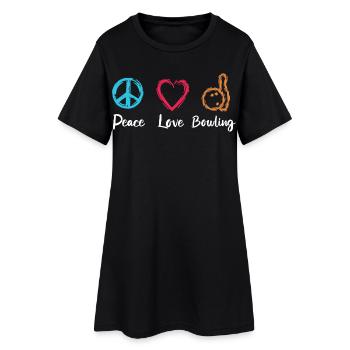 Quilles d’amour de paix - Robe T-shirt Femme - noir - Devant