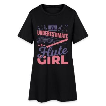 Ne sous-estimez jamais une flûtiste - Robe T-shirt Femme - noir - Devant
