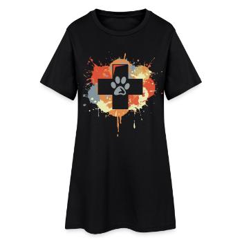 Veterinarian first aid drawing - Women’s T-Shirt Dress - black - Front
