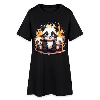 Escouade de bébés pandas - Robe T-shirt Femme - noir - Devant