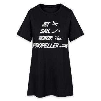 Düsen Segel Rotor Propellerflugzeug - Frauen T-Shirt-Kleid - Schwarz - Vorne