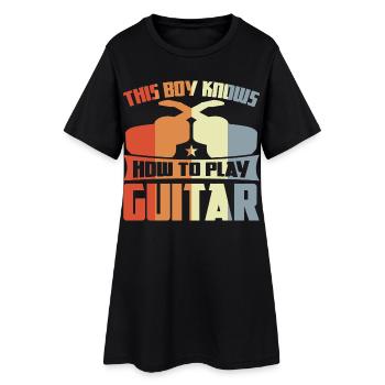 Dieser Junge weiß wie man Gitarre spielt - Frauen T-Shirt-Kleid - Schwarz - Vorne