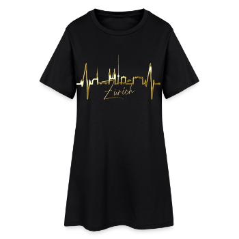 Zurich Skyline Heartbeat Suisse Amour Amour Zurich - Robe T-shirt Femme - noir - Devant