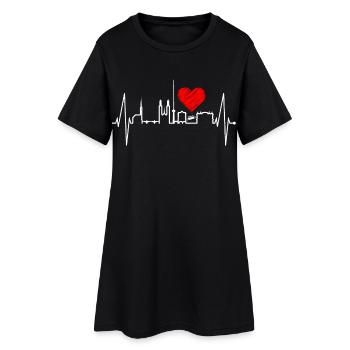 Zurich Skyline Heartbeat Suisse Amour Amour Zurich - Robe T-shirt Femme - noir - Devant