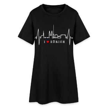 Zurich Skyline Heartbeat Suisse Amour Amour Zurich - Robe T-shirt Femme - noir - Devant