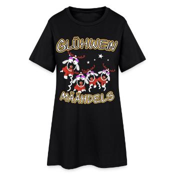 Glühwein Mädels - Frauen T-Shirt-Kleid - Schwarz - Vorne