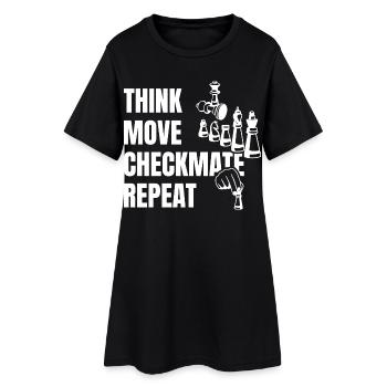 Pensez à jouer à Checkmate ensuite - Robe T-shirt Femme - noir - Devant