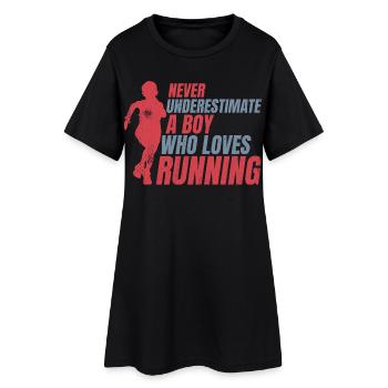 Never underestimate a small runner - Women’s T-Shirt Dress - black - Front